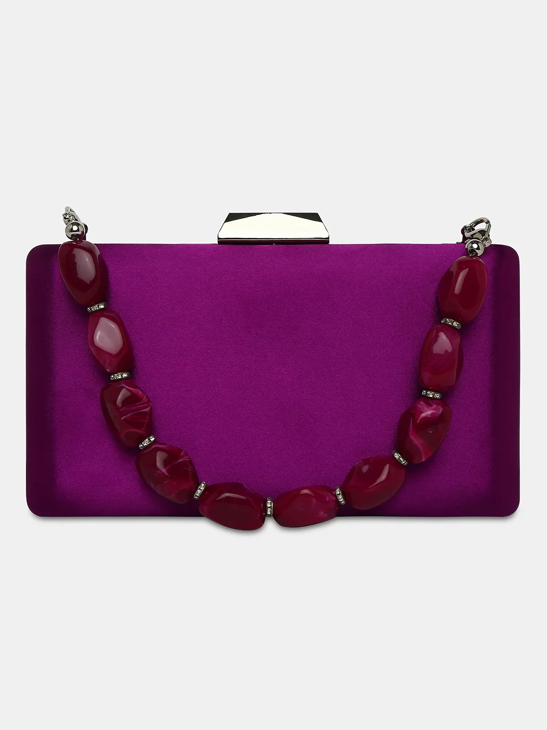 Caprese Hazel Bead Small Purple Clutch