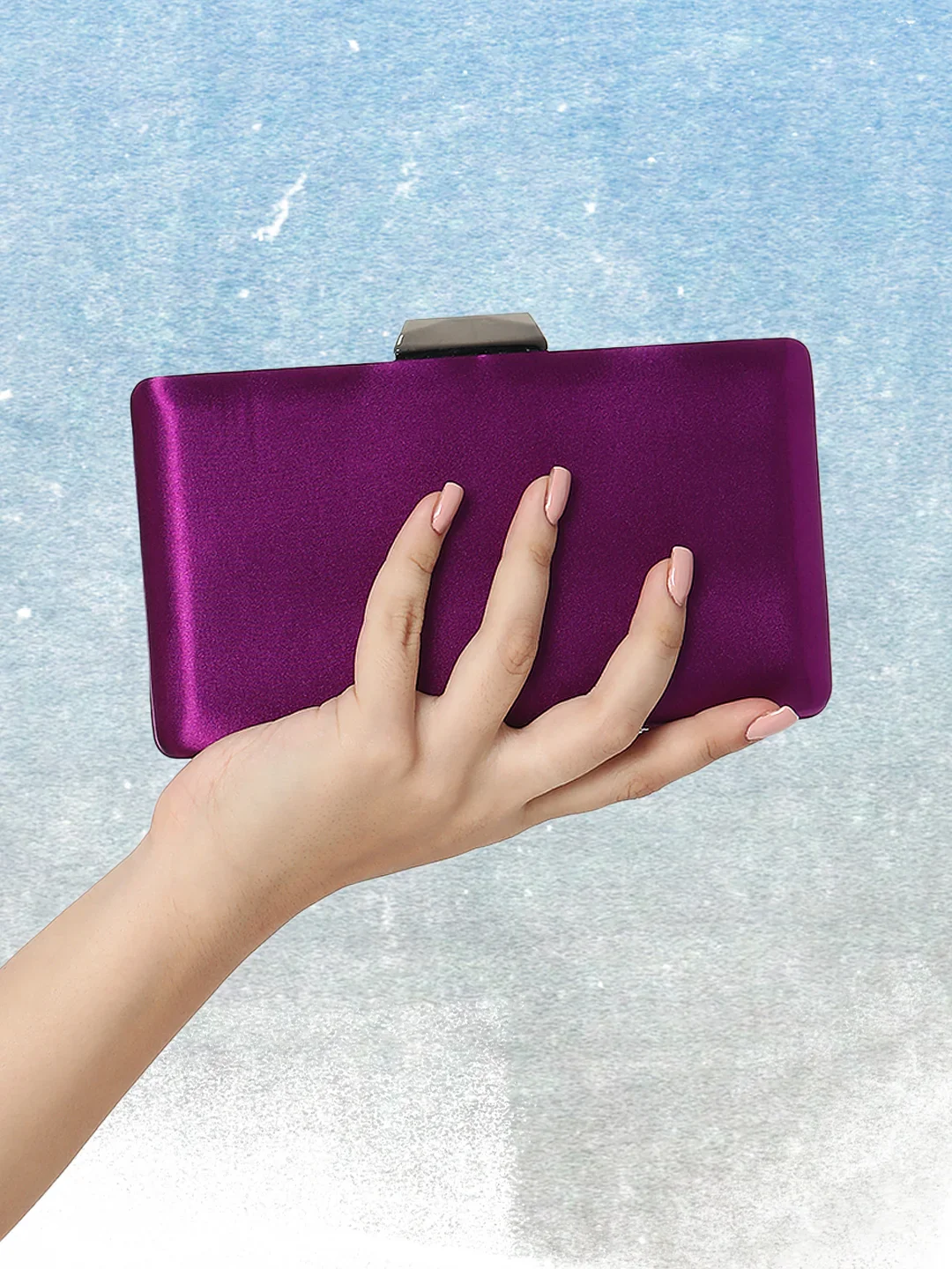 Caprese Hazel Bead Small Purple Clutch - Image 3