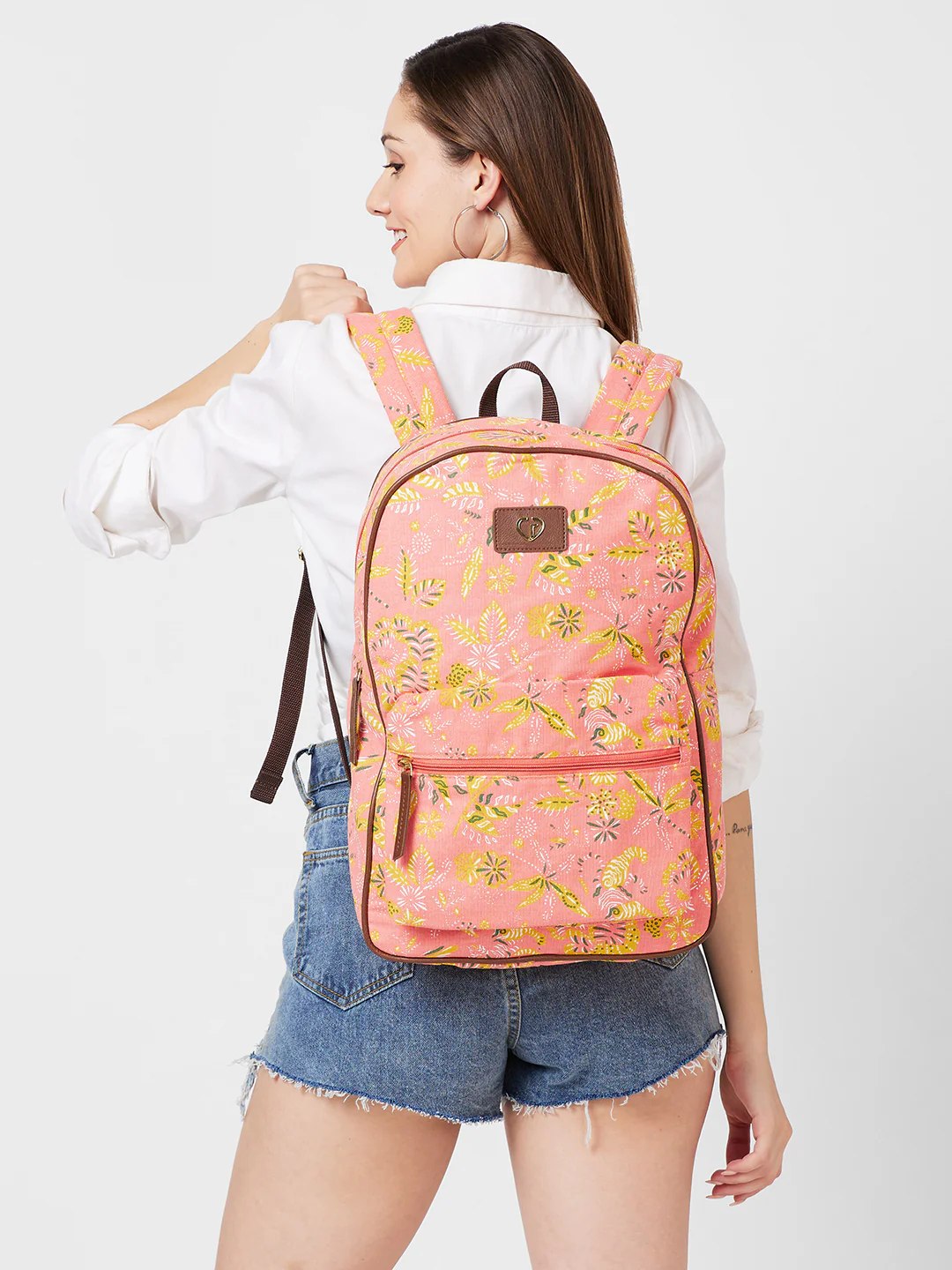 Caprese Hazel Large Coral Laptop Backpack - Image 2