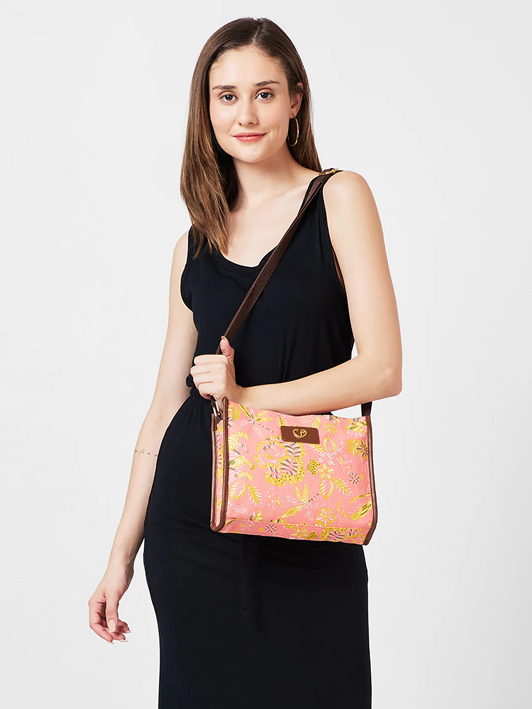 Caprese Hazel Medium Coral Sling Bag - Image 2
