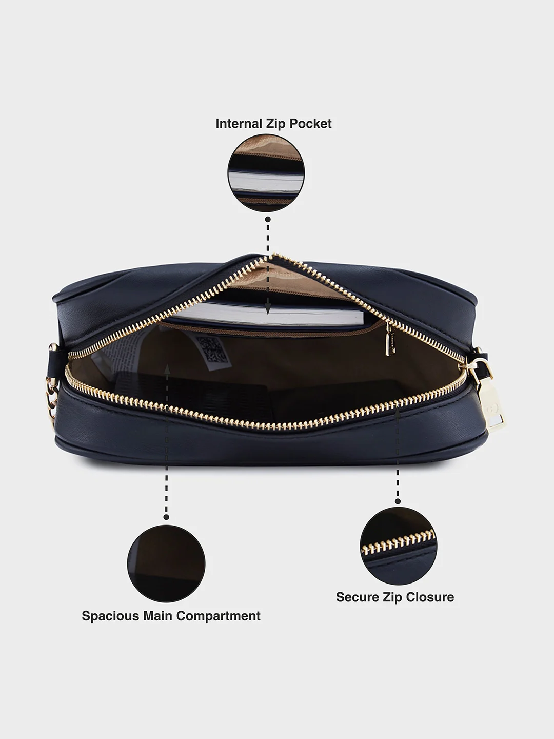 Caprese Hearty Small Black Crossbody Bag - Image 7
