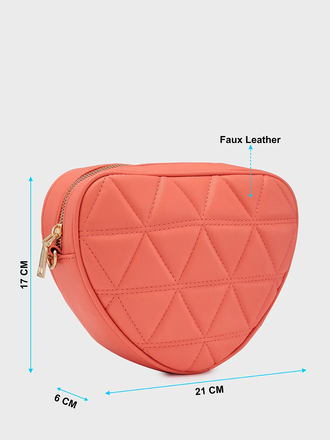 Caprese Hearty Small Coral Crossbody Bag - Image 6