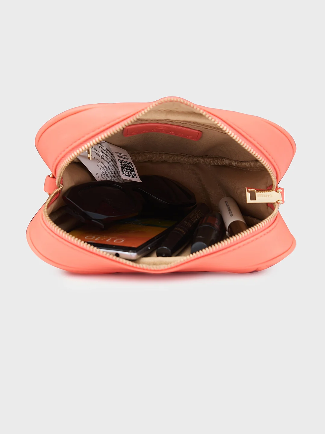 Caprese Hearty Small Coral Crossbody Bag - Image 9