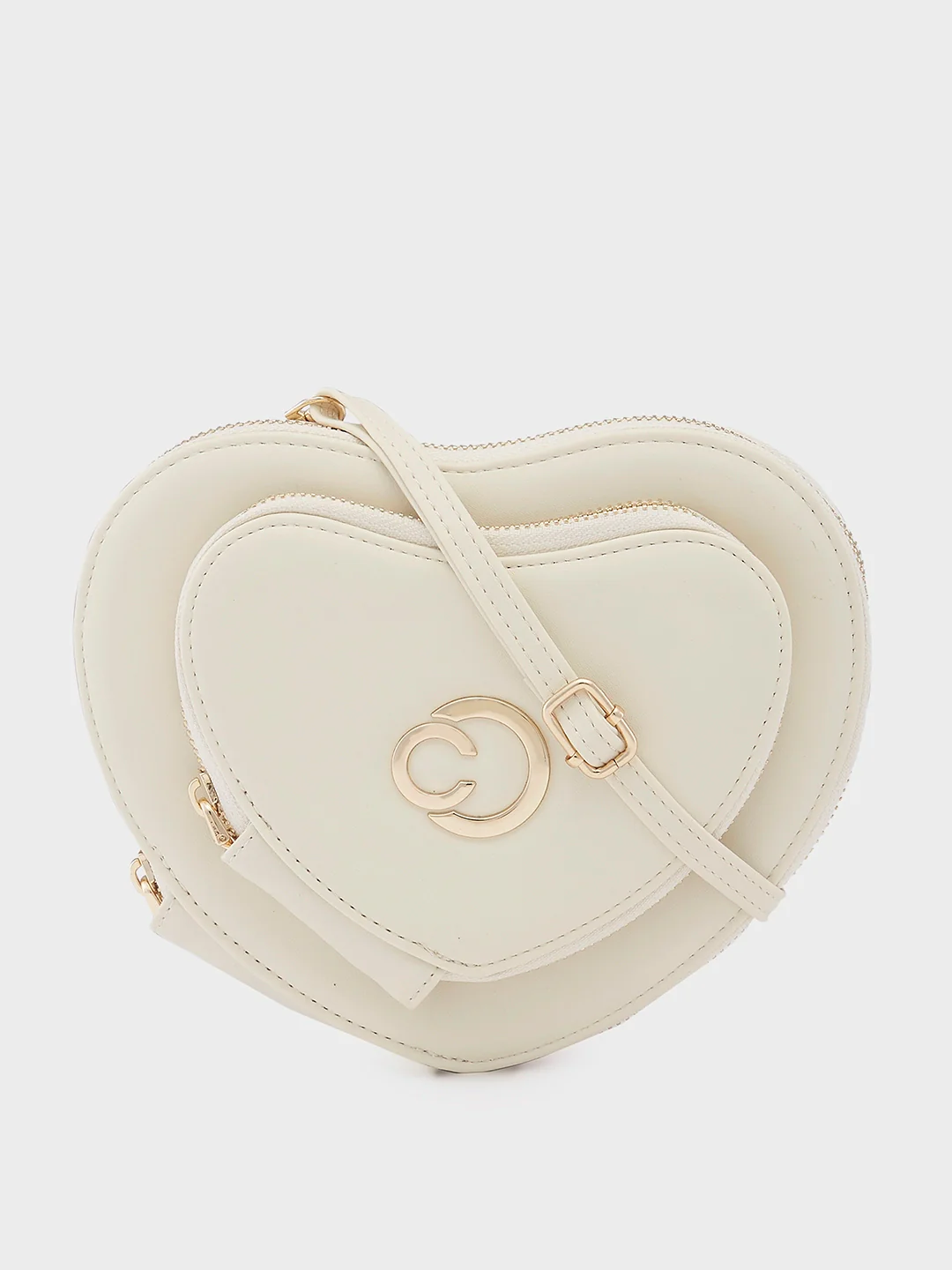 Caprese Hearty Small Cream Sling Bag