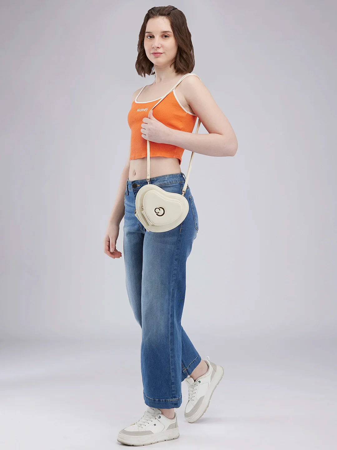 Caprese Hearty Small Cream Sling Bag - Image 3