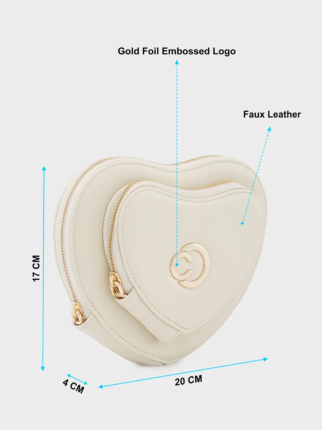 Caprese Hearty Small Cream Sling Bag - Image 7