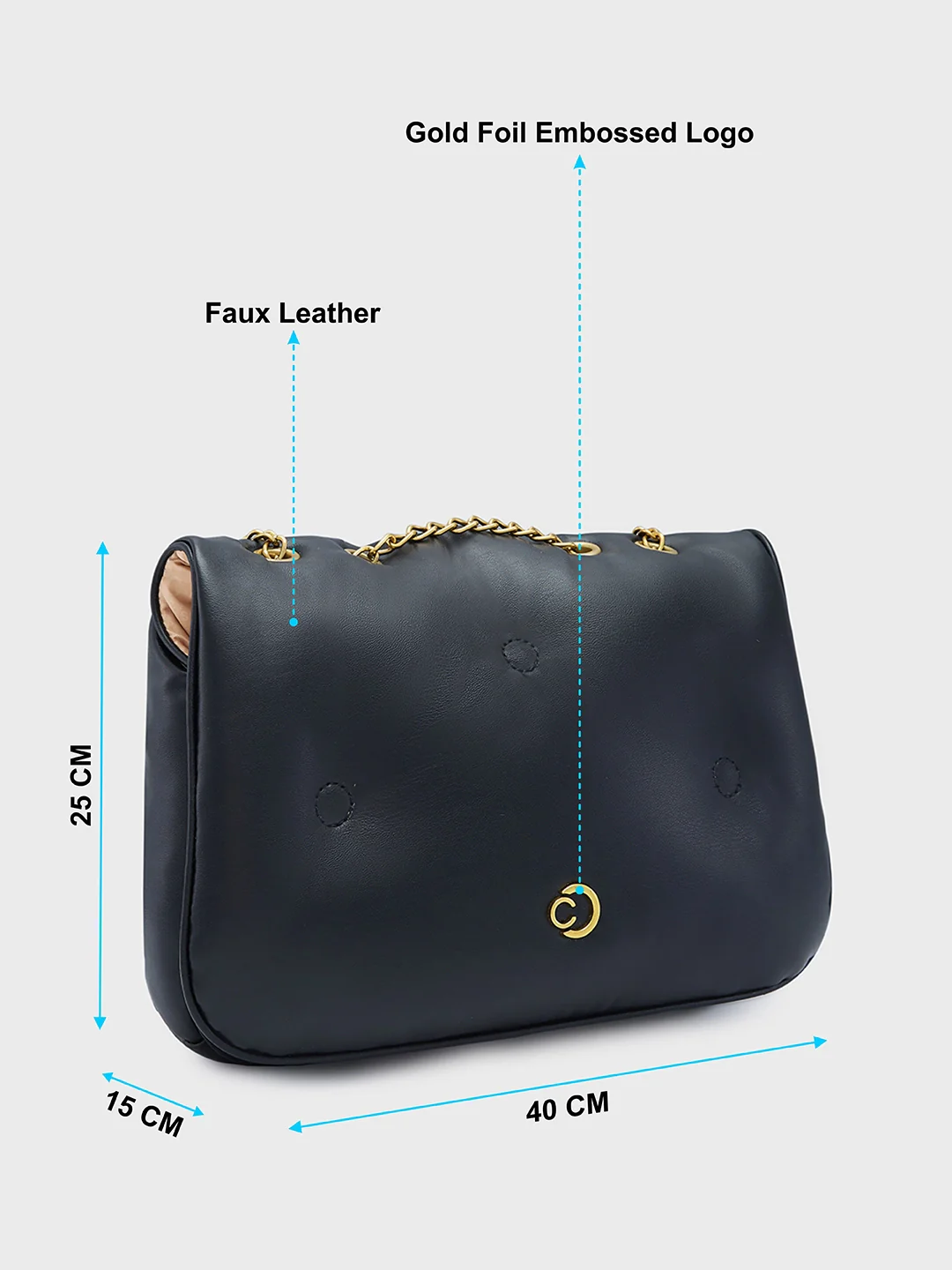 Caprese Heidi Large Black Sling Bag - Image 7