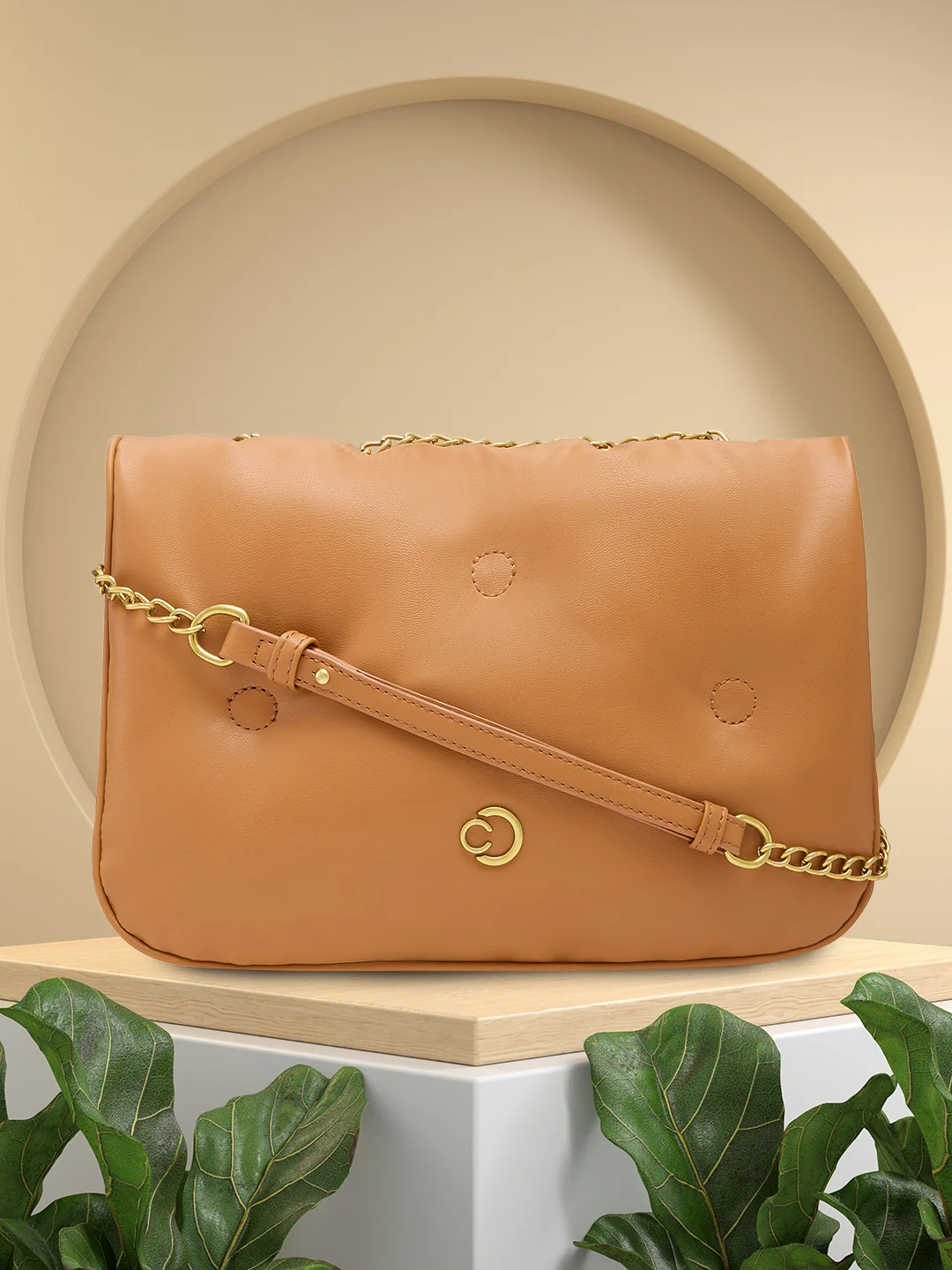 Caprese Heidi Large Tan Sling Bag - Image 14