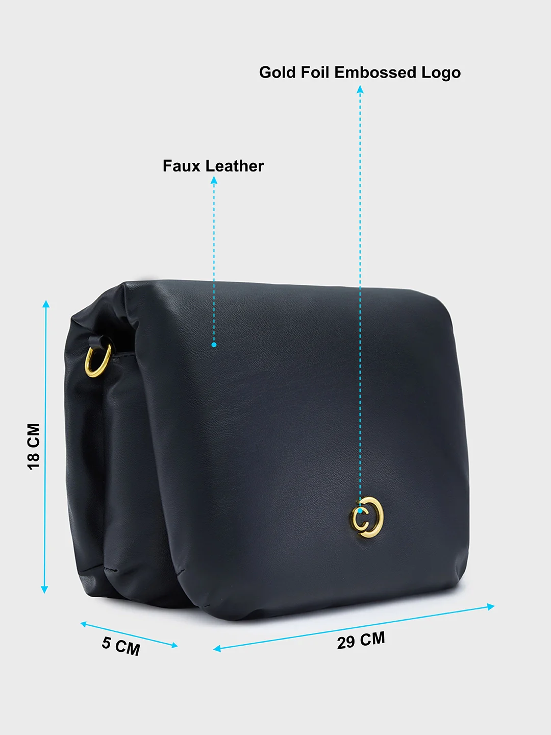 Caprese Heidi Medium Black Sling Bag - Image 6