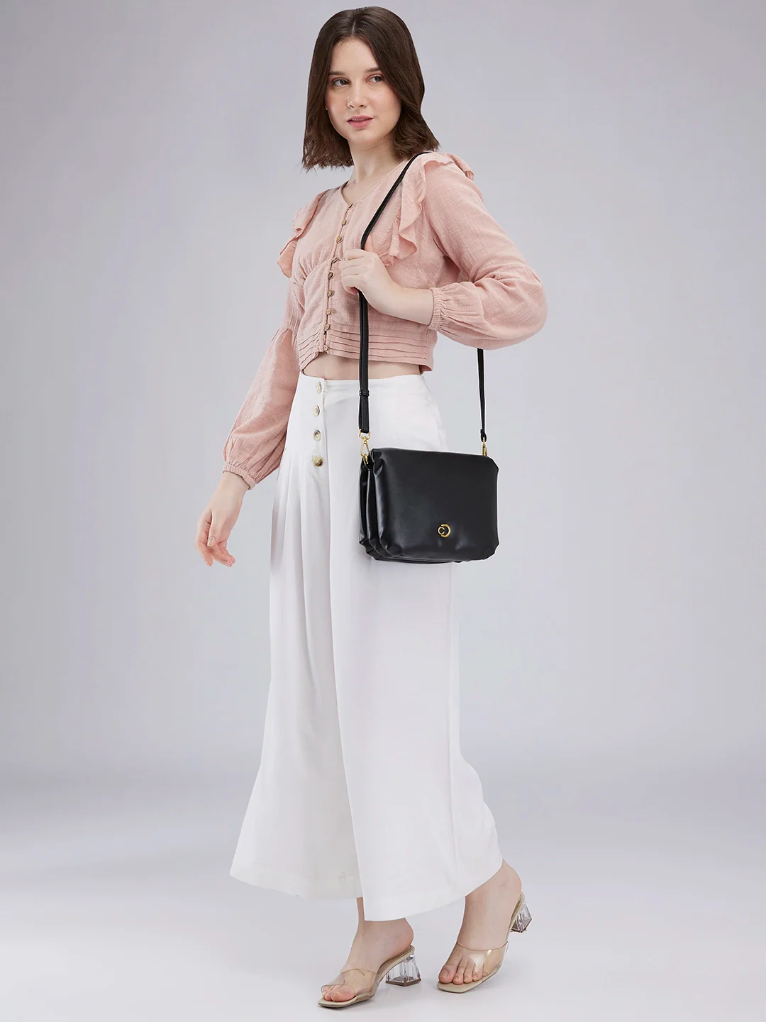 Caprese Heidi Medium Black Sling Bag - Image 9