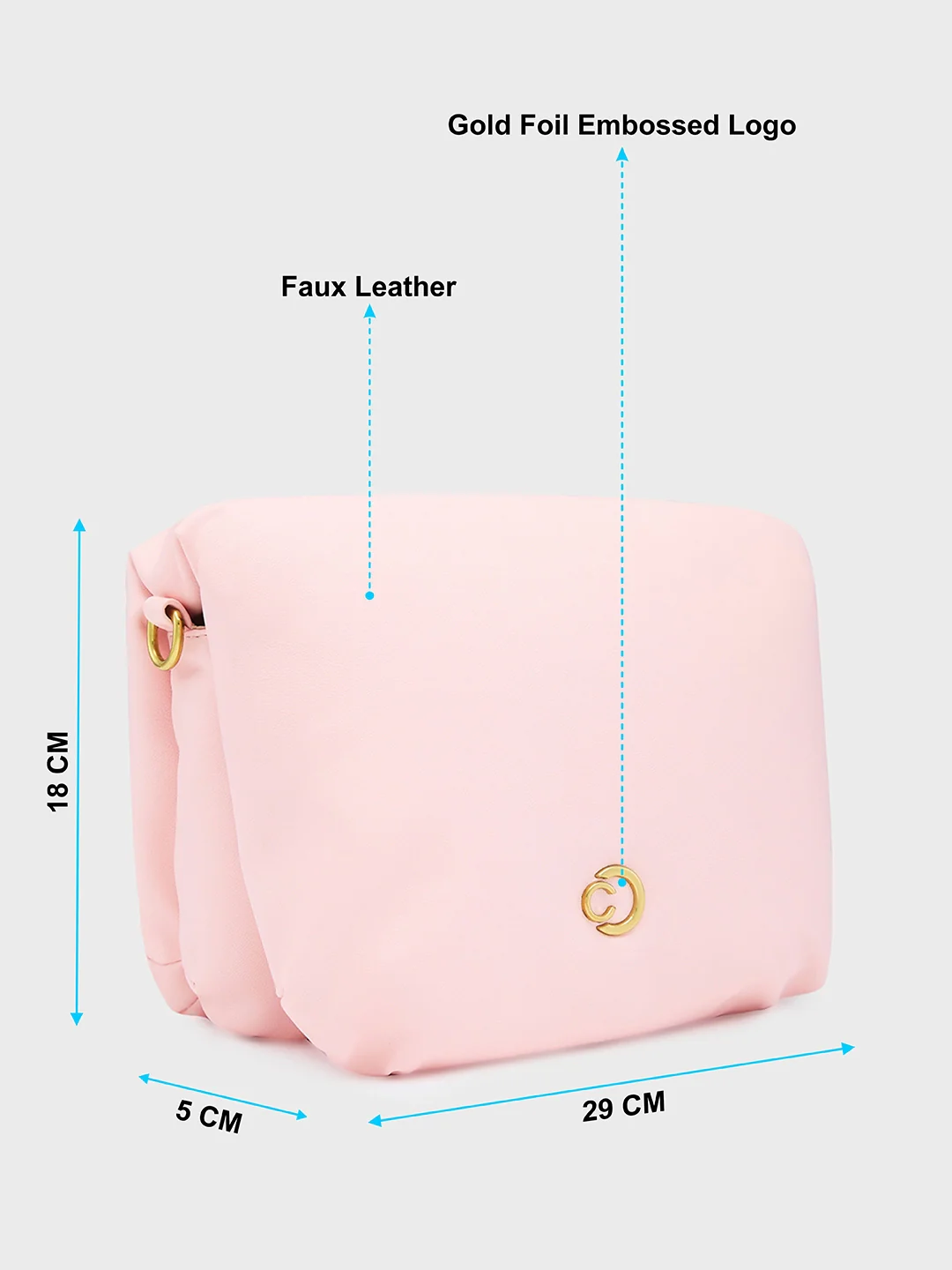 Caprese Heidi Medium Blush Sling Bag - Image 7