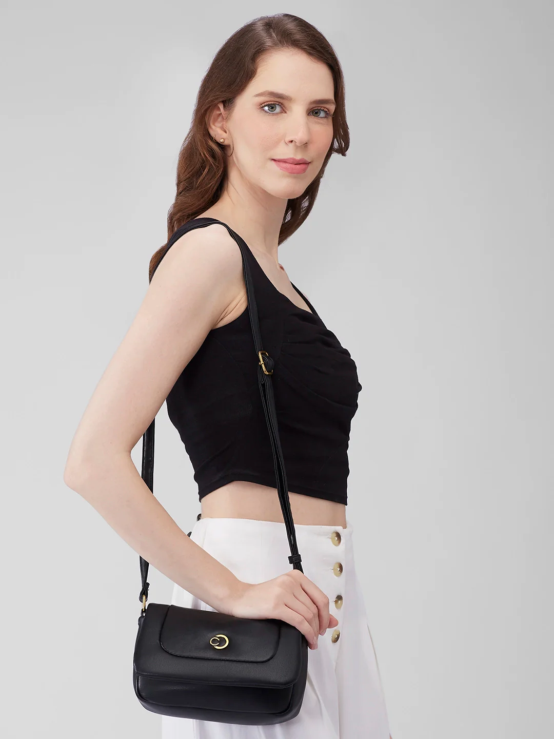 Caprese Heidi Small Black Sling Bag - Image 10