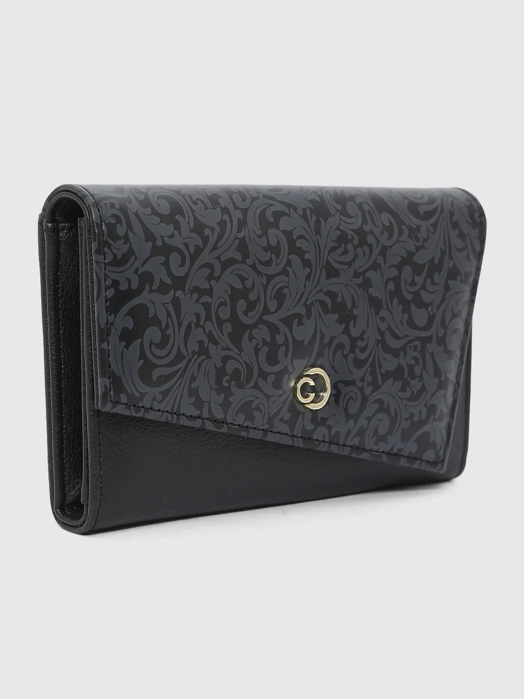 Caprese Helene Large Black Flapover Wallet - Image 10
