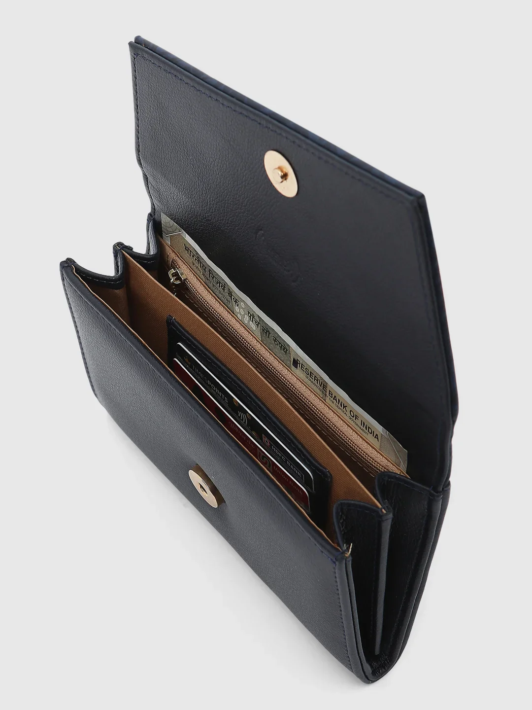 Caprese Helene Large Navy Flapover Wallet - Image 11