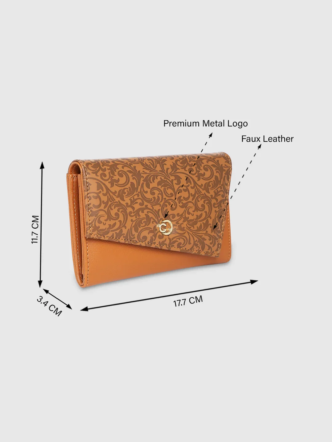 Caprese Helene Large Tan Flapover Wallet - Image 5