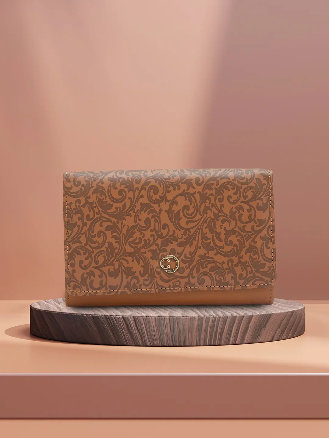Caprese Helene Medium Tan Flapover Wallet - Image 2