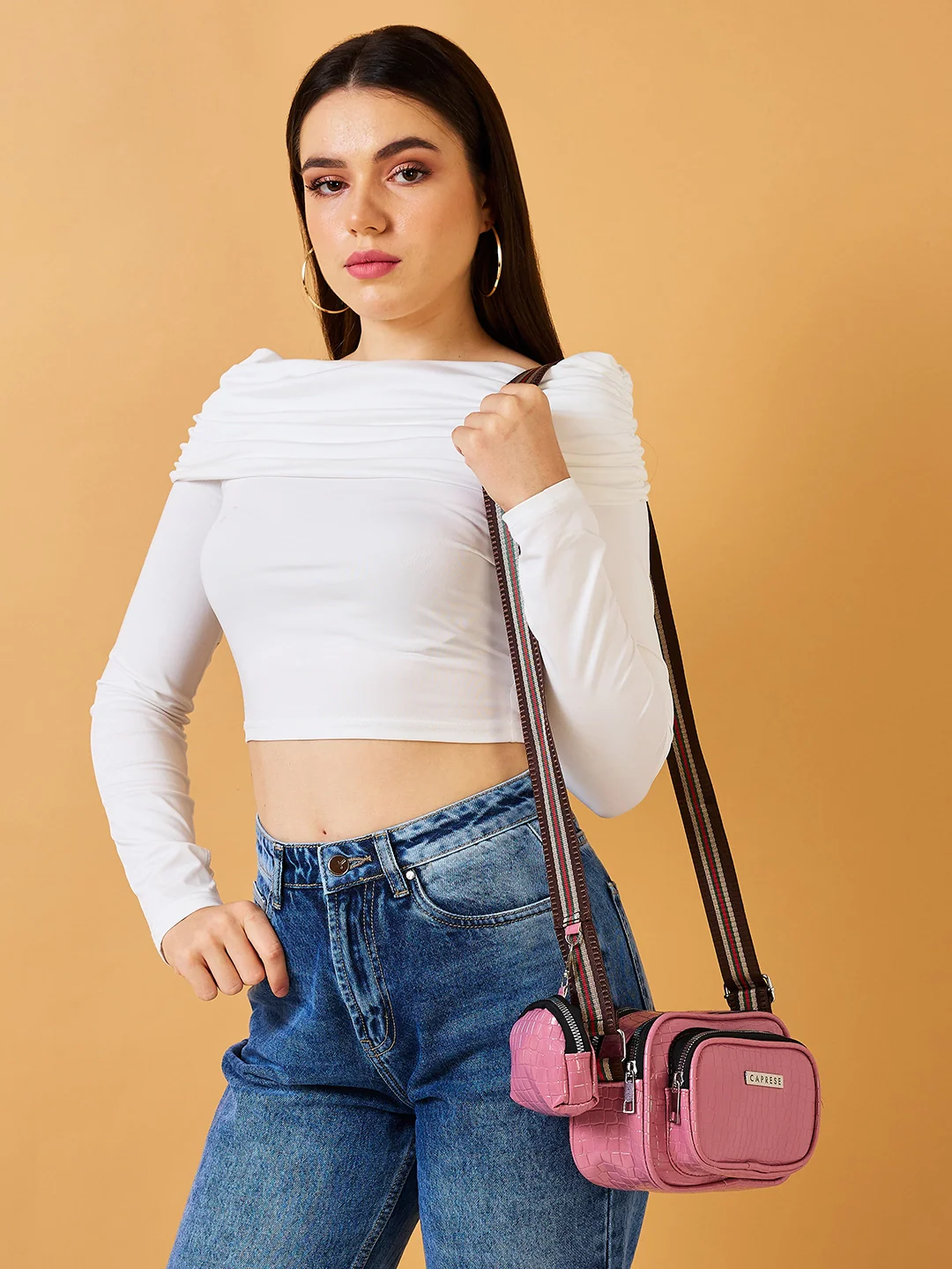 Caprese Hiko Medium Blush Sling Bag - Image 2