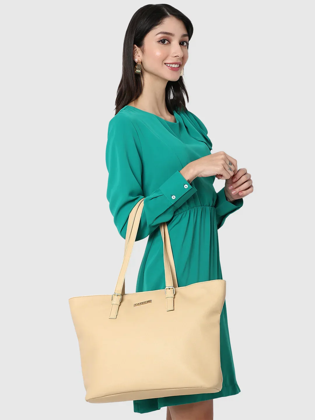 Caprese Holden Medium Beige Tote Bag - Image 10
