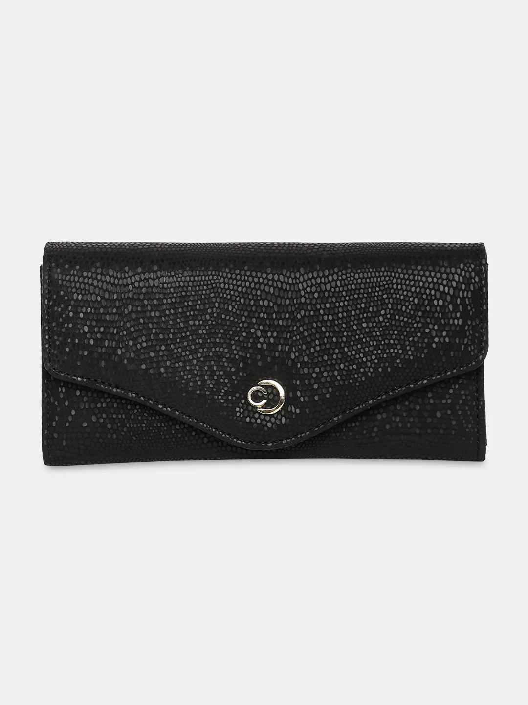 Caprese Ingrid Large Black Flapover Wallet