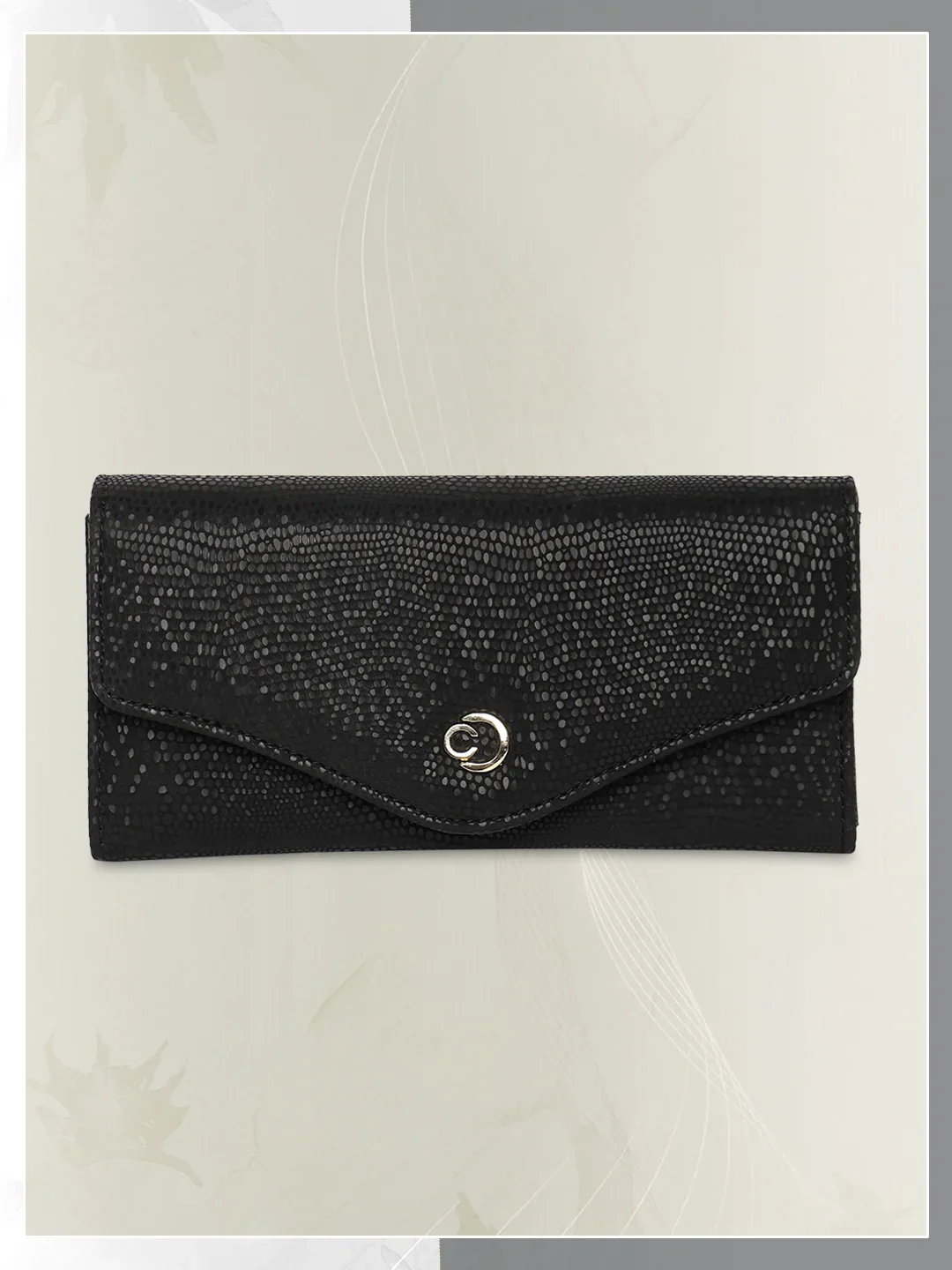 Caprese Ingrid Large Black Flapover Wallet - Image 3