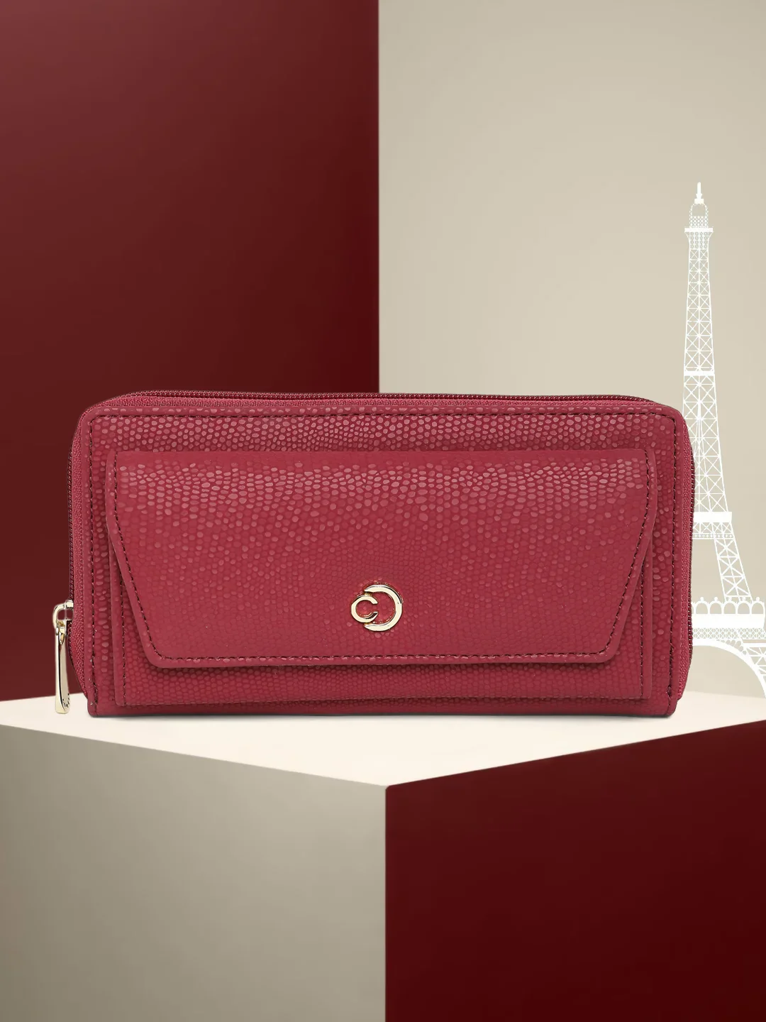 Caprese Ingrid Medium Maroon Wallet - Image 2