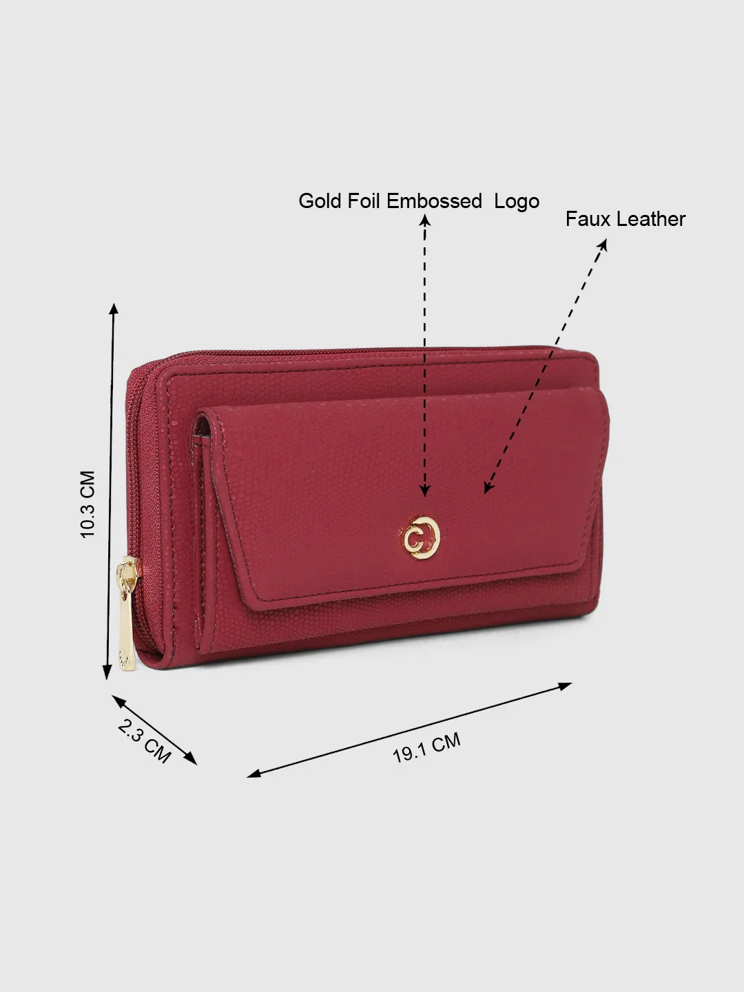 Caprese Ingrid Medium Maroon Wallet - Image 5