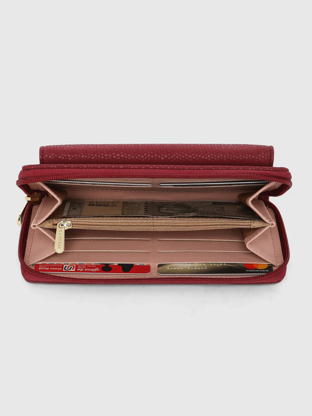 Caprese Ingrid Medium Maroon Wallet - Image 8