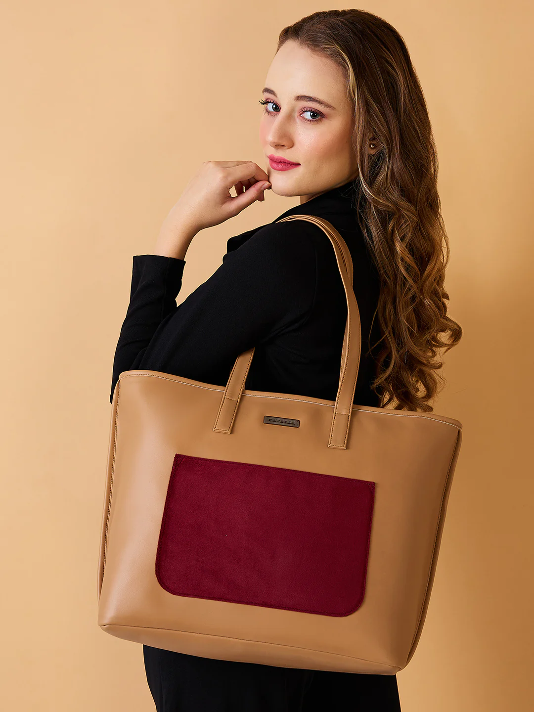 Caprese Irene Medium Beige Tote Bag - Image 2