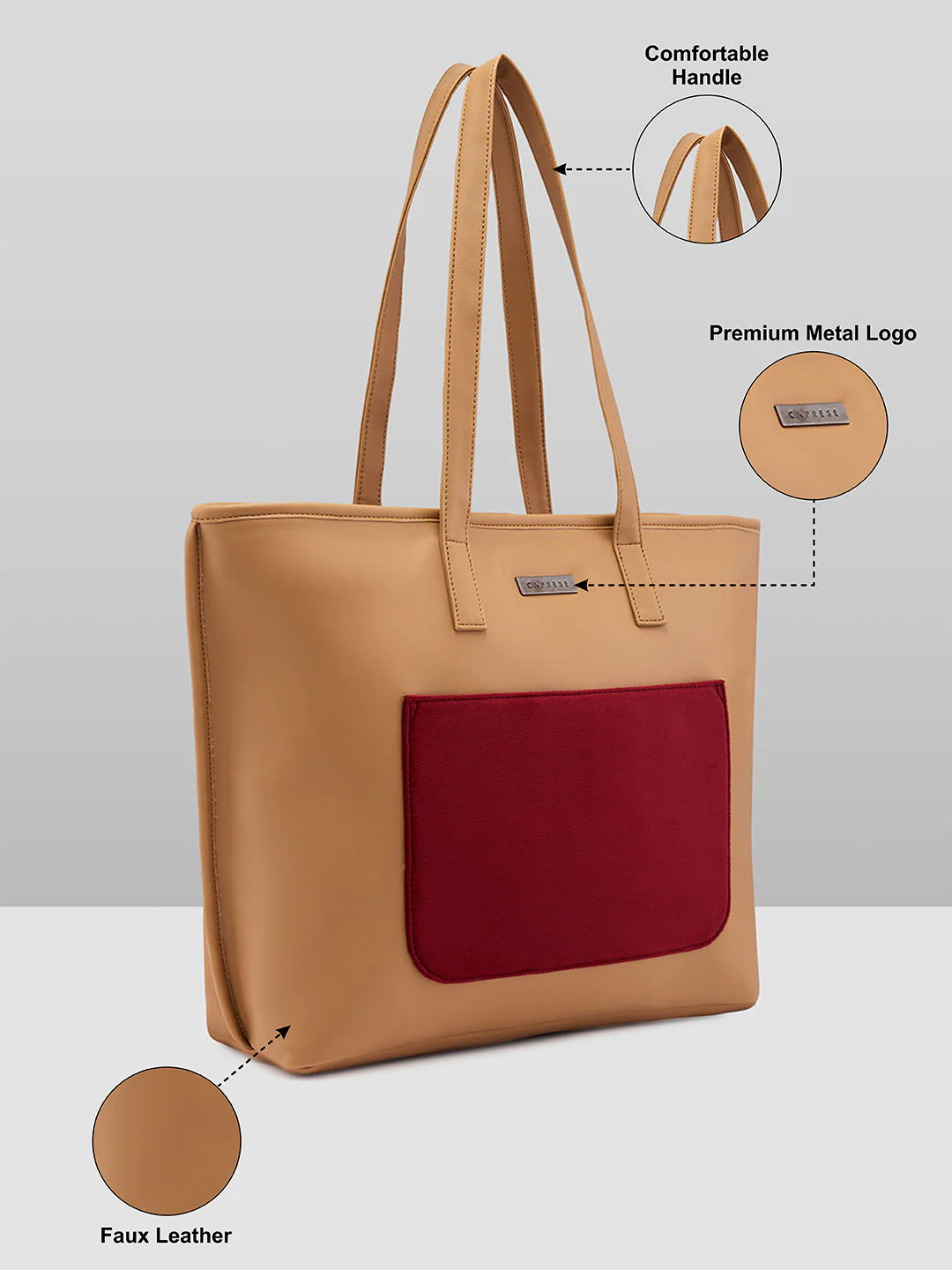 Caprese Irene Medium Beige Tote Bag - Image 6