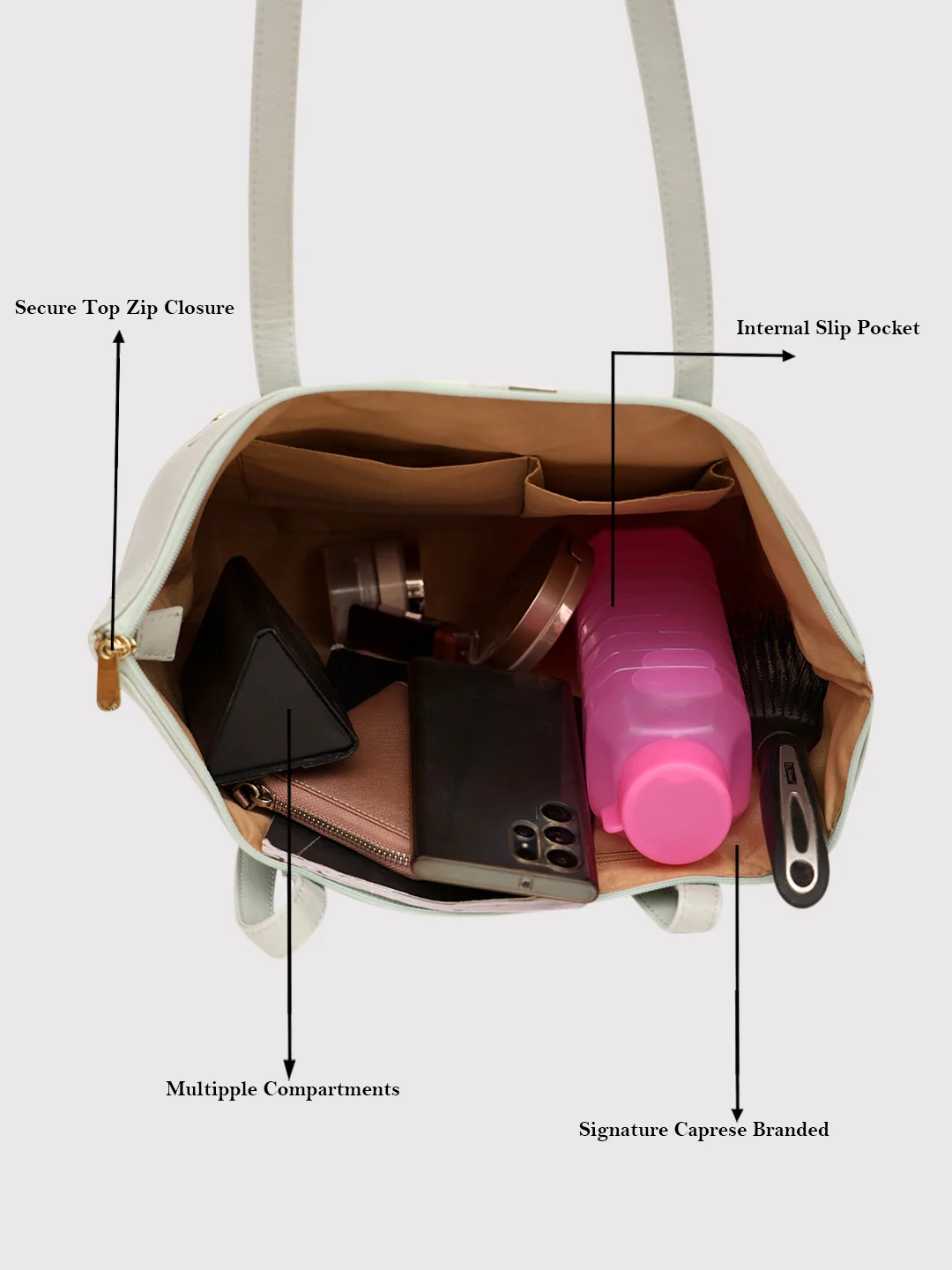 Caprese Irina Large Dull Green Tote Bag - Image 11