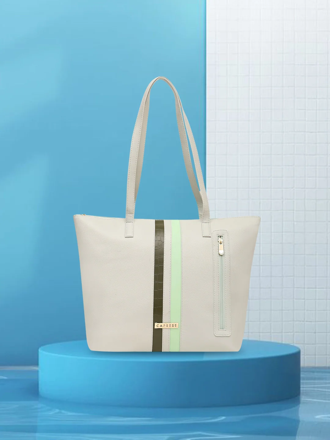 Caprese Irina Large Dull Green Tote Bag - Image 13