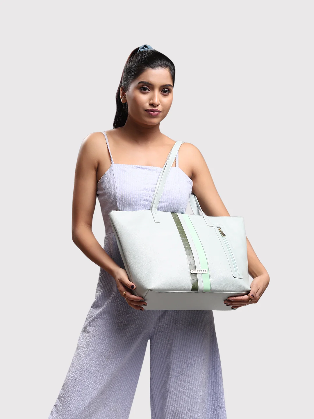 Caprese Irina Large Dull Green Tote Bag - Image 2