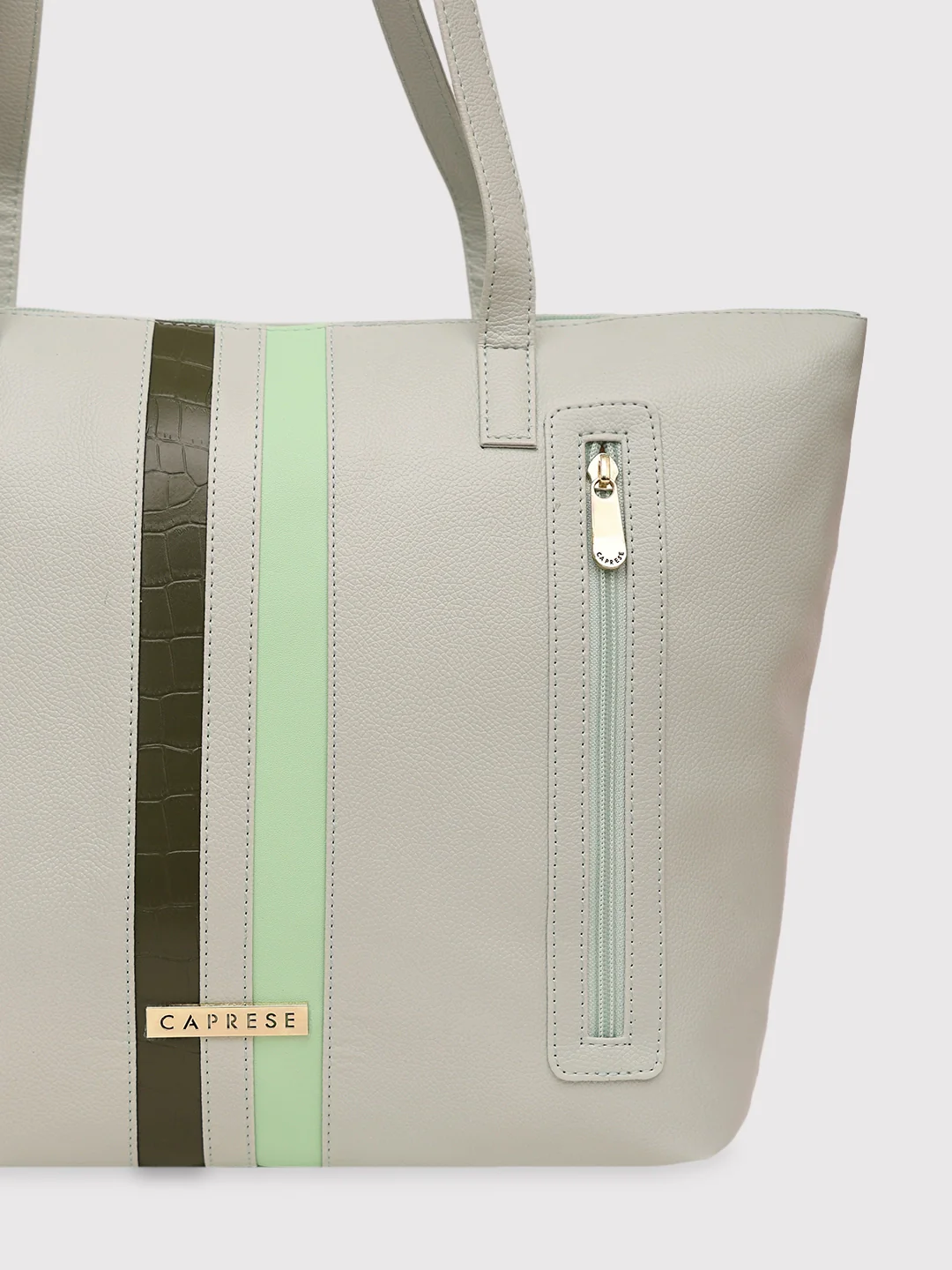 Caprese Irina Large Dull Green Tote Bag - Image 4
