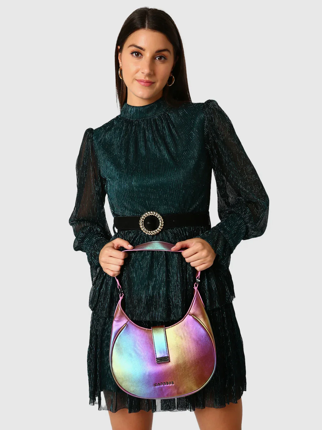 Caprese Iris Medium Blue Hobo Bag - Image 11