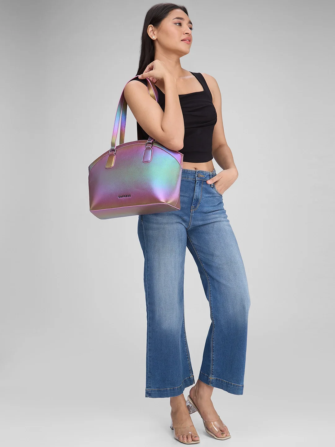 Caprese Iris Iridescent Medium Purple Tote Bag - Image 2