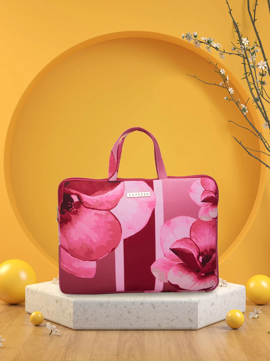 Caprese Iris Large Pink Laptop Sleeve Bag - Image 2