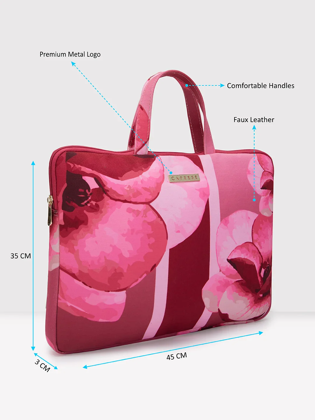 Caprese Iris Large Pink Laptop Sleeve Bag - Image 7