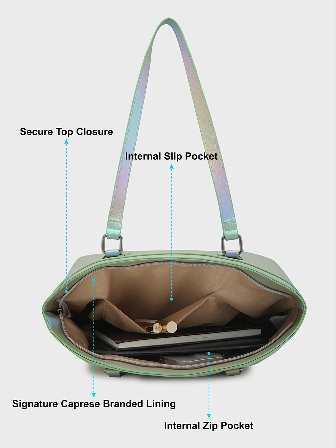 Caprese Iris Medium Blue Tote Bag - Image 8
