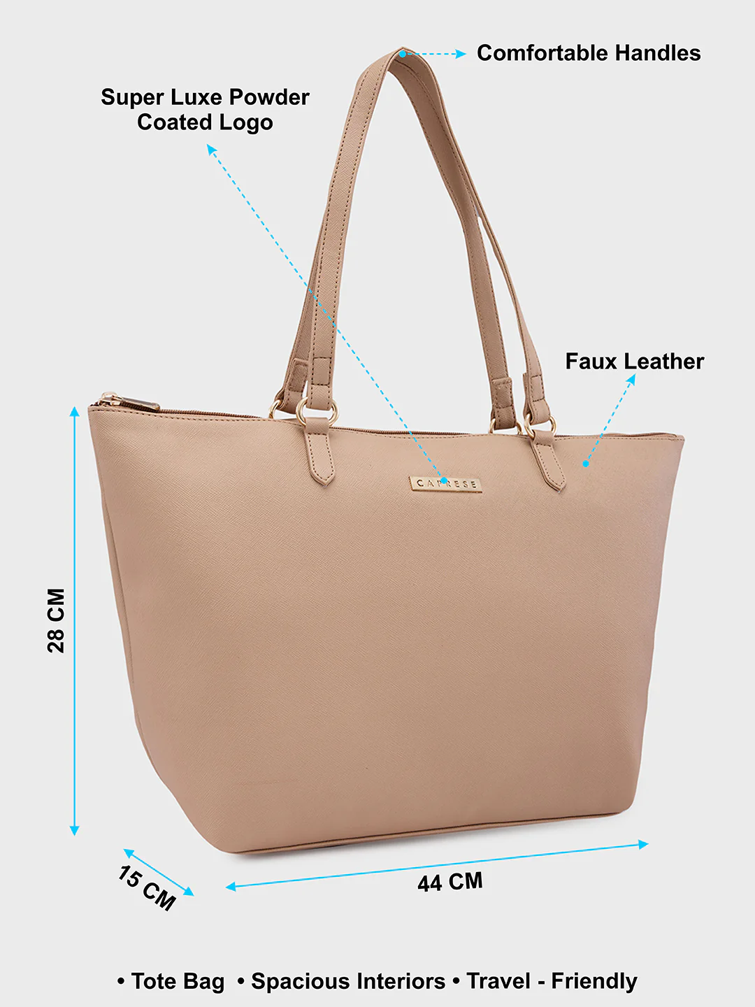 Caprese Ivis Large Blush Tote Bag - Image 7