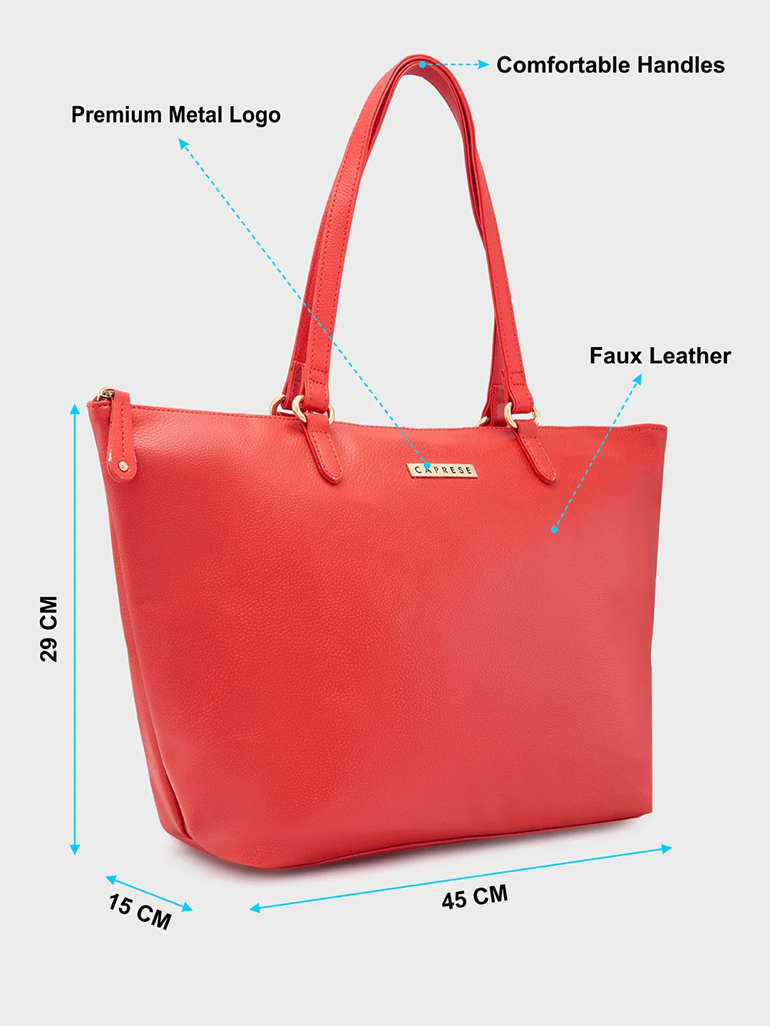 Caprese Ivy Large Red Tote Bag - Image 5