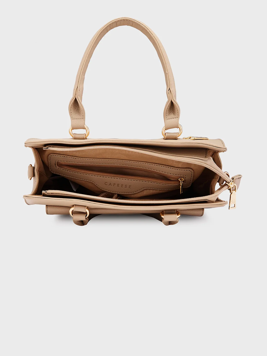 Caprese Jackie Medium Beige Satchel Bag - Image 10