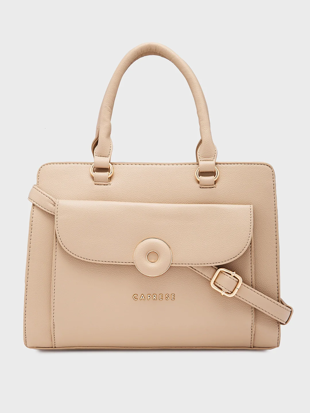 Caprese Jackie Medium Beige Satchel Bag - Image 14