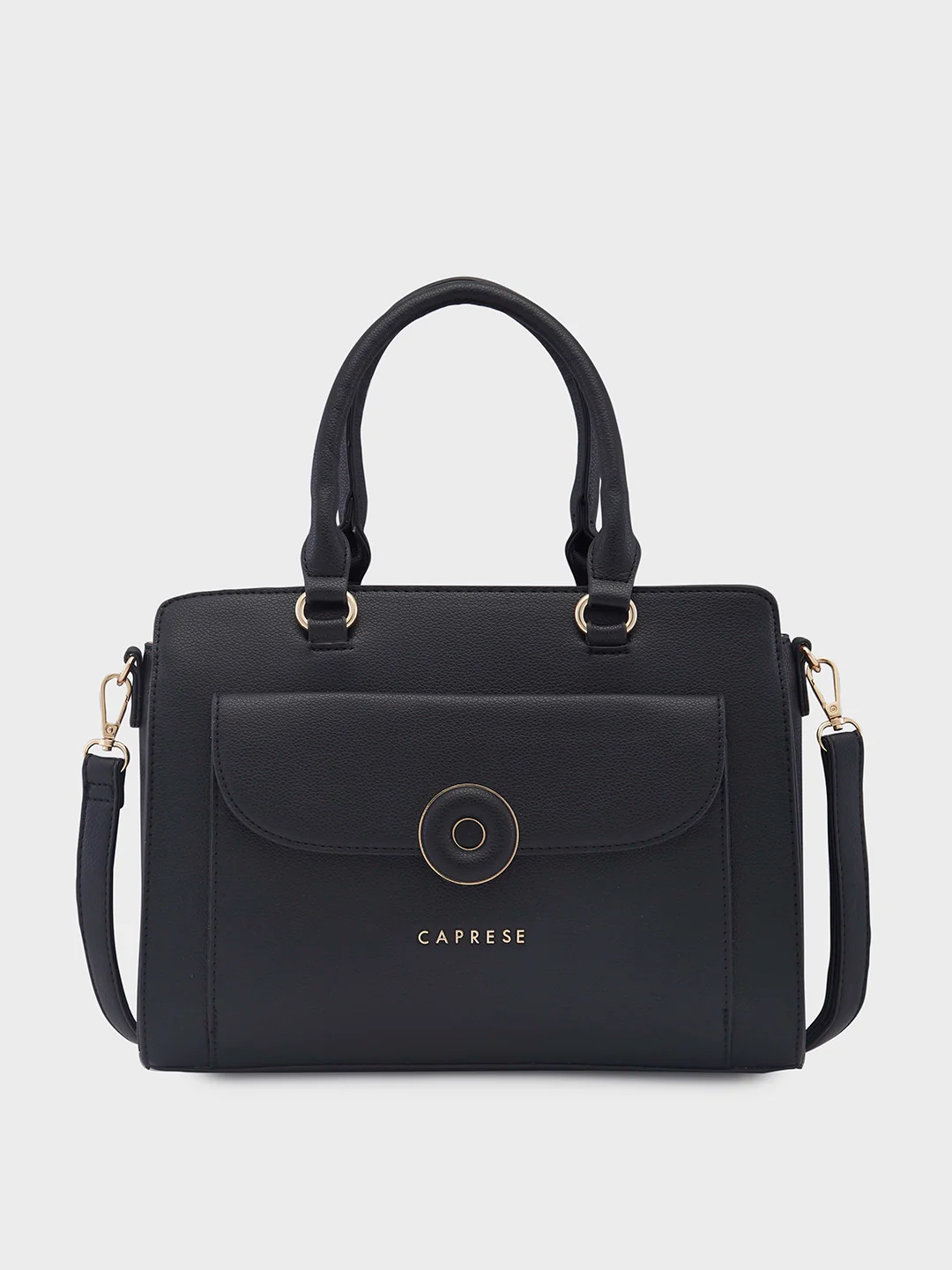 Caprese Jackie Medium Black Satchel Bag