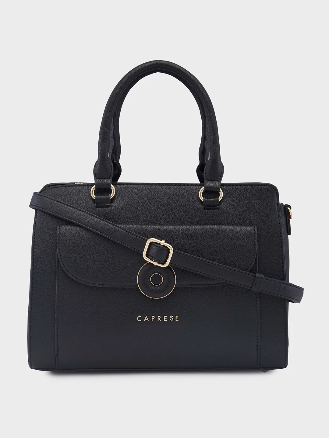 Caprese Jackie Medium Black Satchel Bag - Image 14