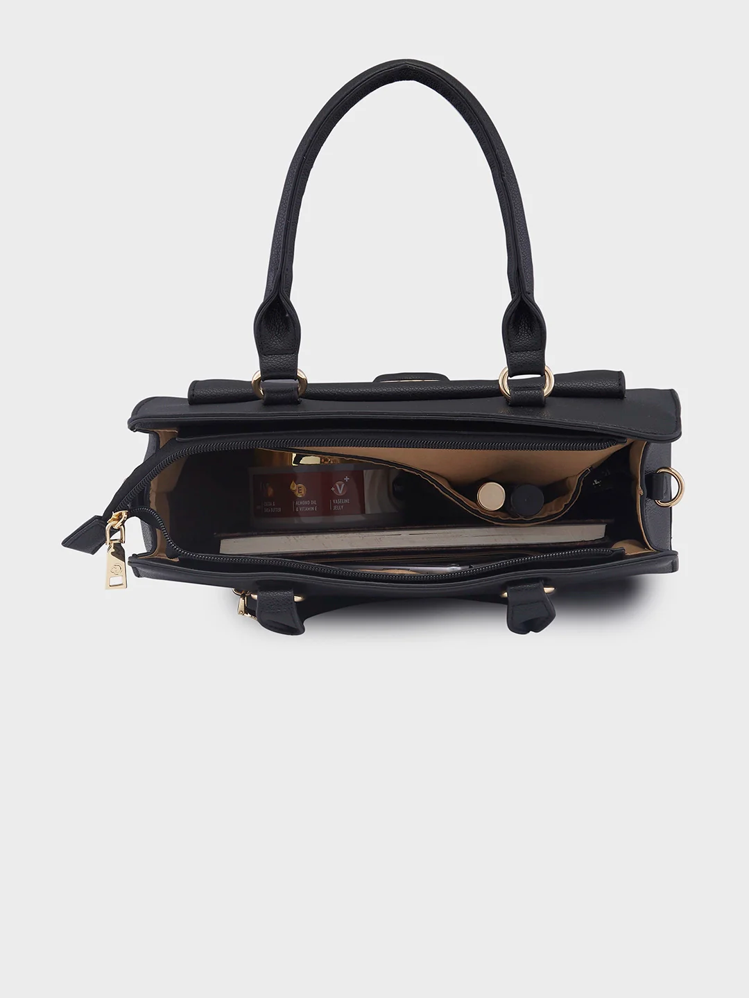 Caprese Jackie Medium Black Satchel Bag - Image 9