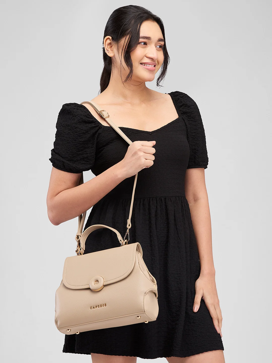 Caprese Jackie Medium Beige Sling Bag - Image 13