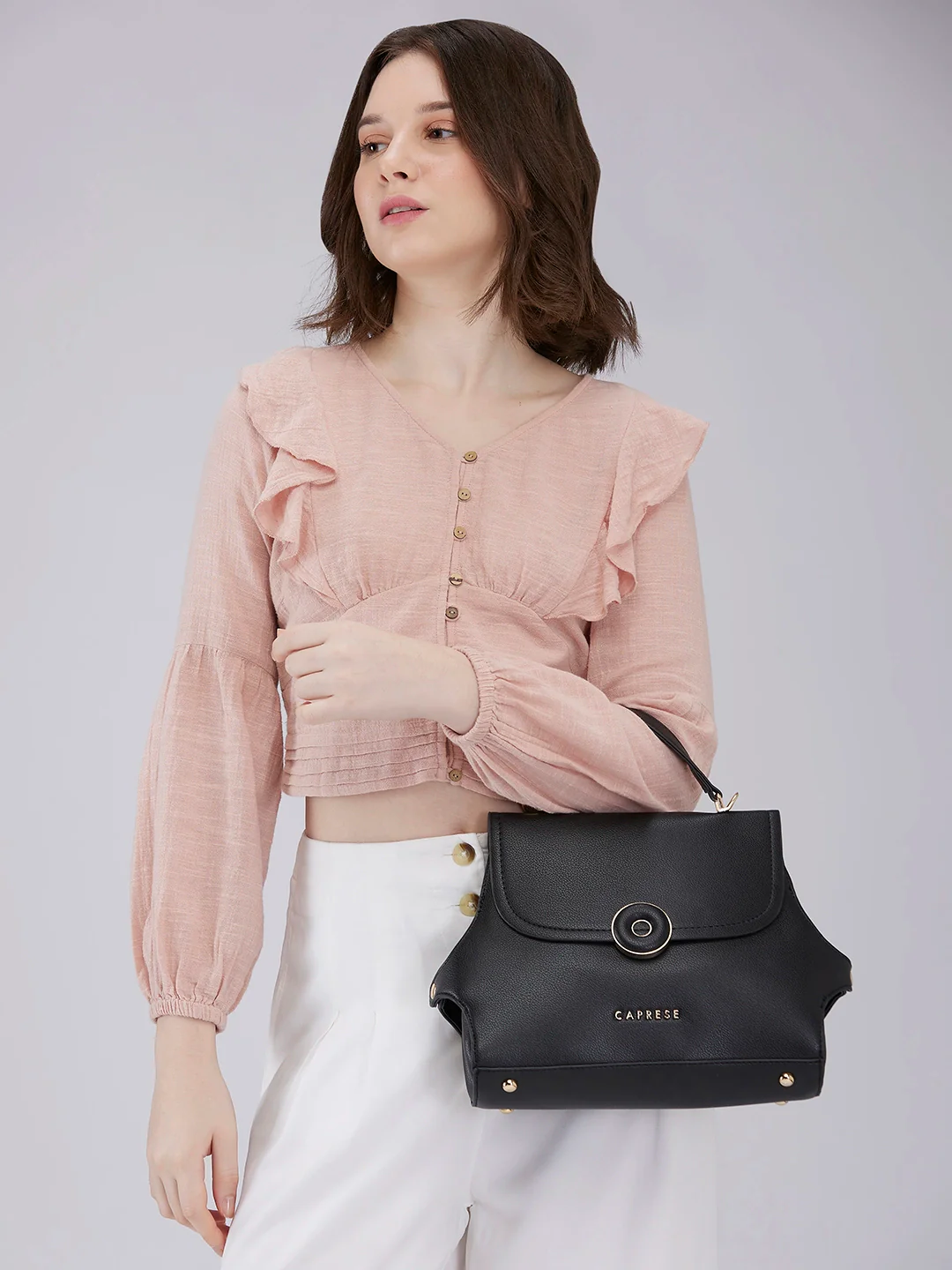 Caprese Jackie Medium Black Sling Bag - Image 13