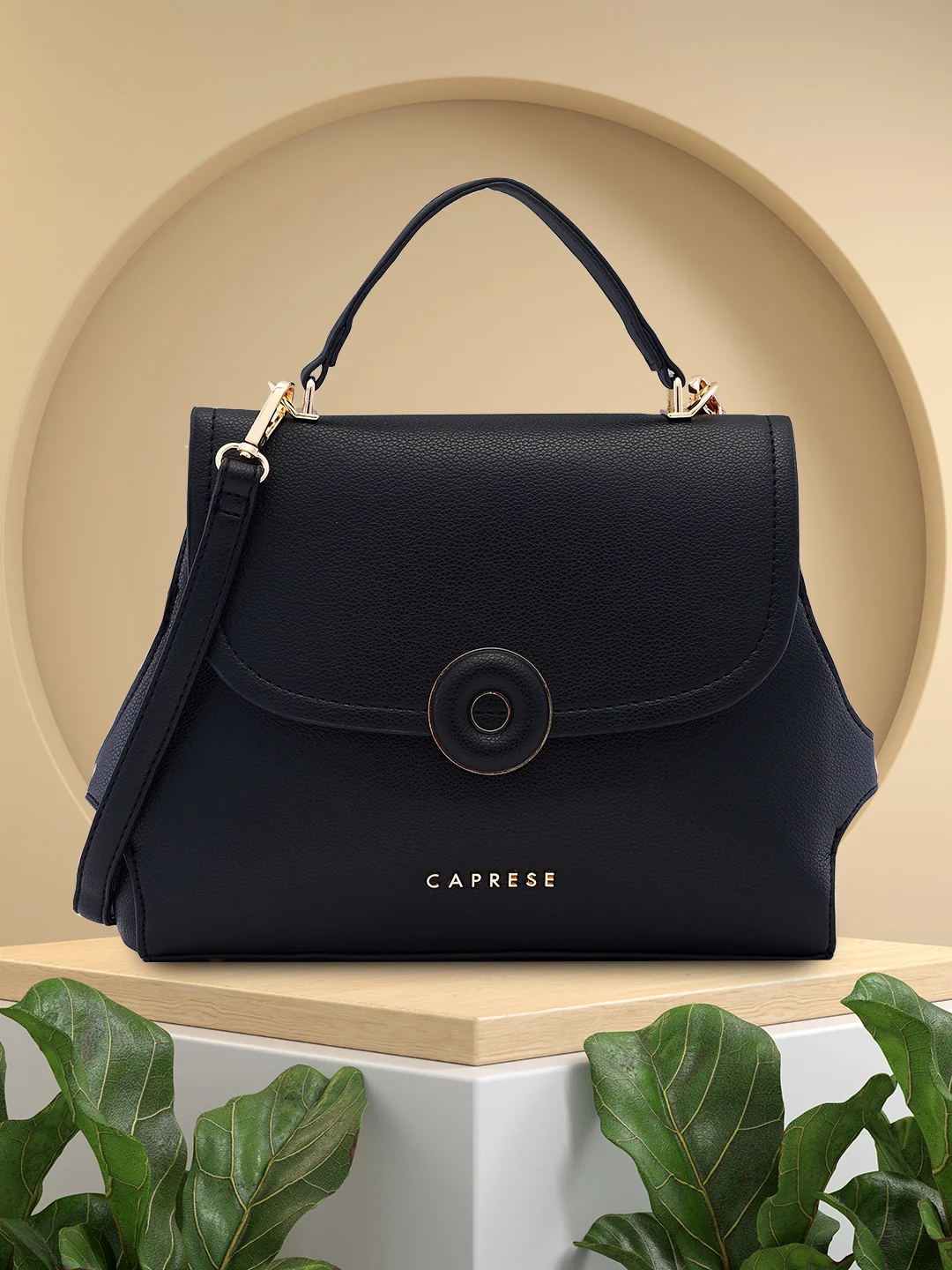 Caprese Jackie Medium Black Sling Bag - Image 3