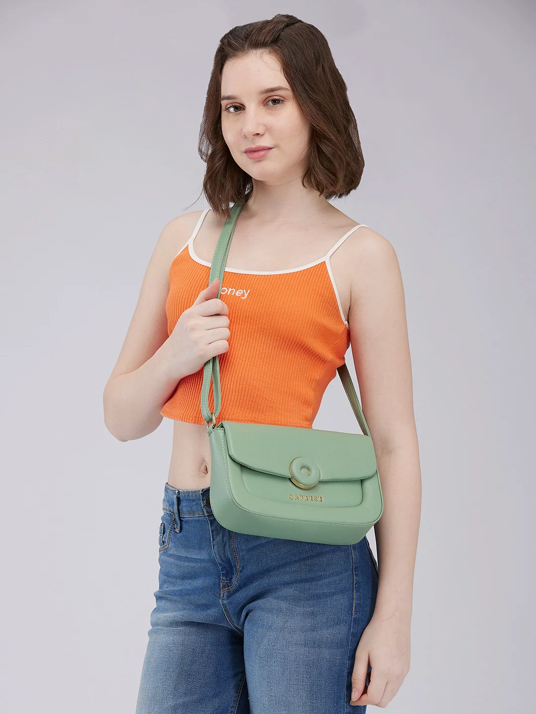 Caprese Jackie Small Green Sling Bag - Image 12