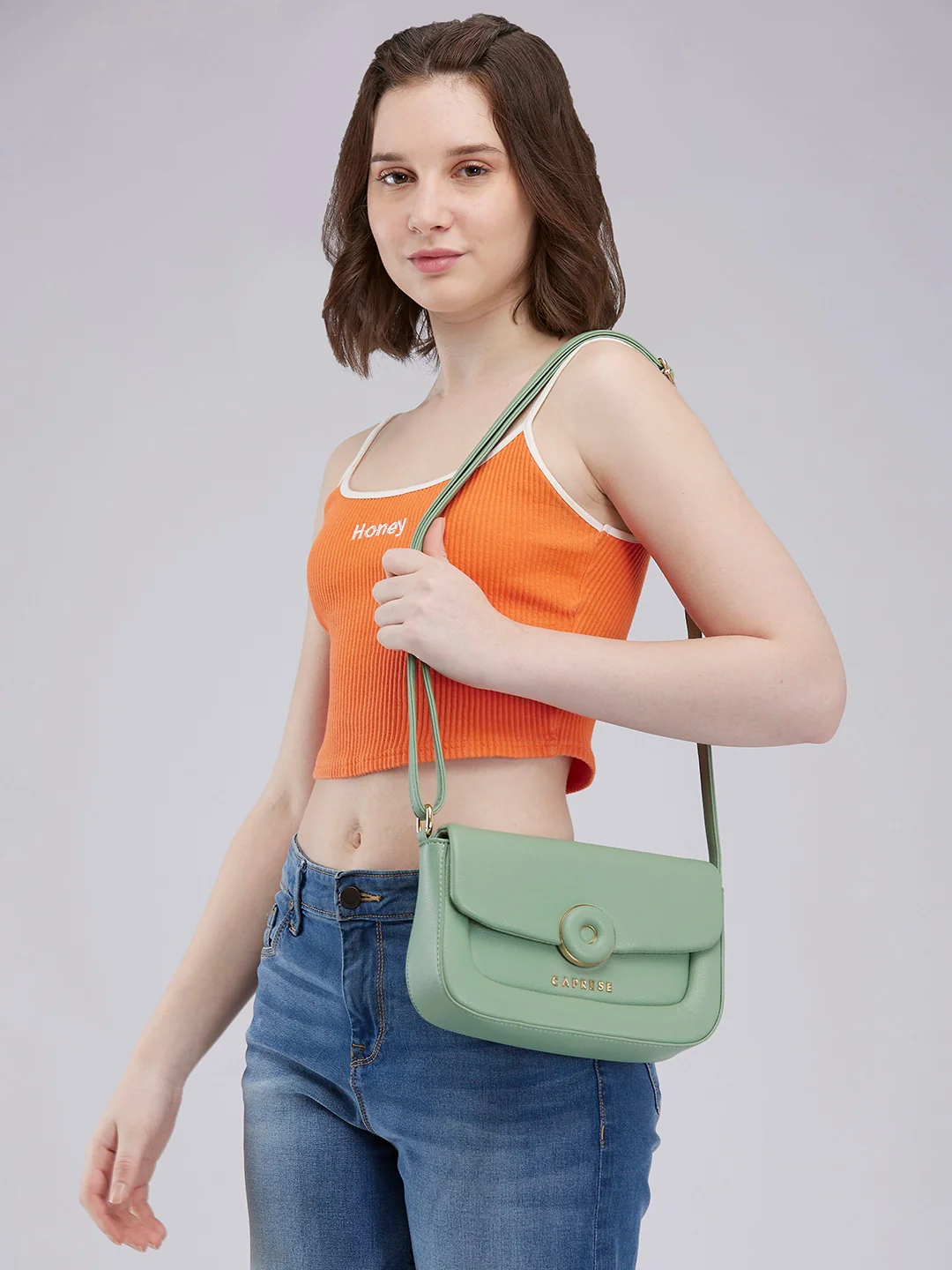 Caprese Jackie Small Green Sling Bag - Image 13